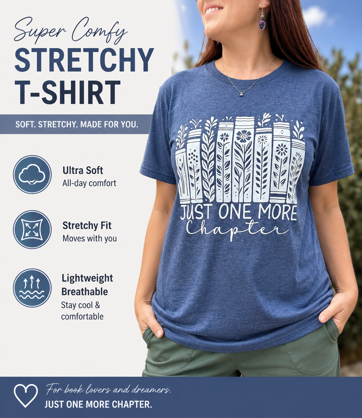 Just One More Chapter T-Shirt (blue)