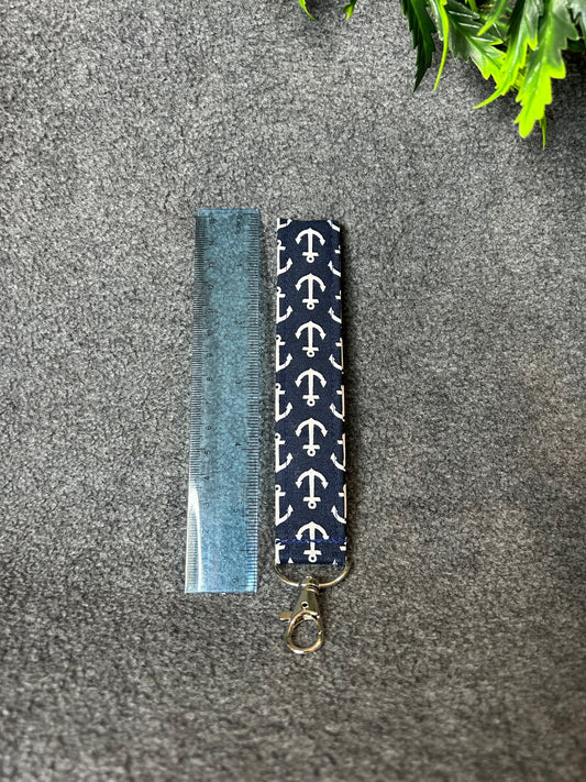 Navy Anchor Wristlet